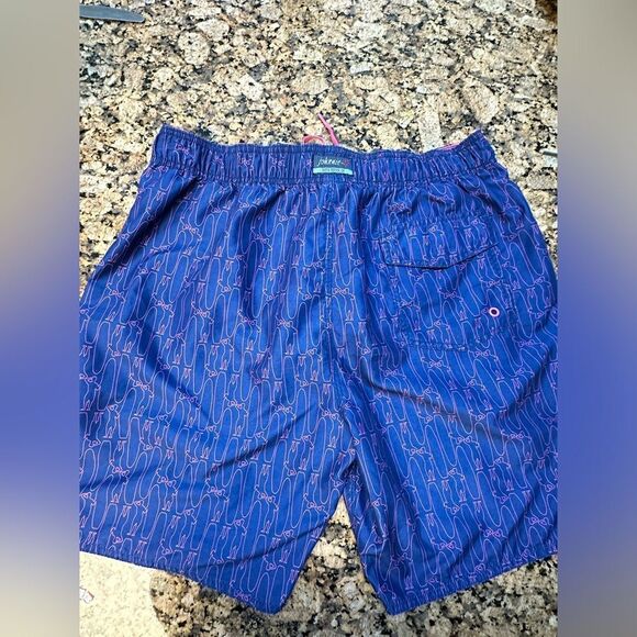 Johnnie-O Mens Blue and Pink Board Shorts Swim Trucks, No Size - Picture 4 of 8